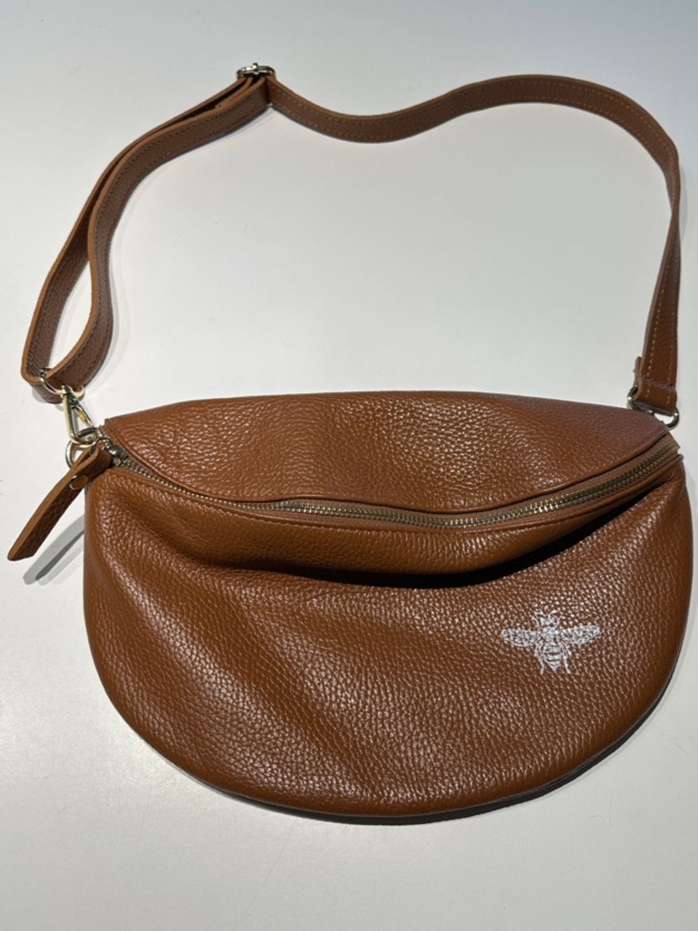 Shara Porter Vegan Brown Leather Crossbody Belt Bag
